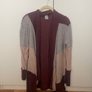 Maroon/gray cardigan